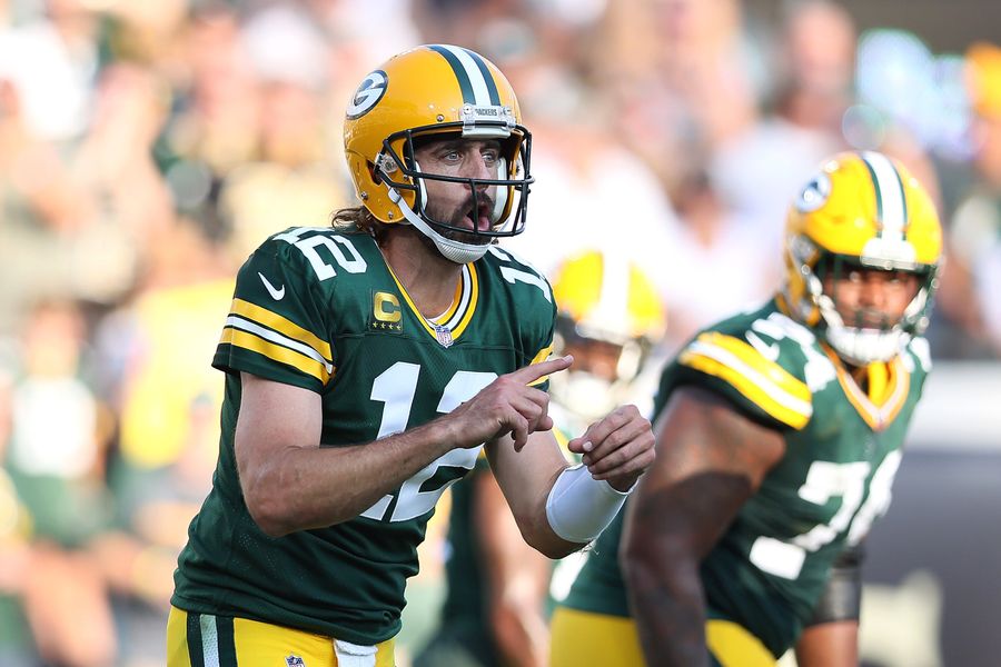 Aaron Rodgers blames first interception of season on getting hit in the nuts (twice)