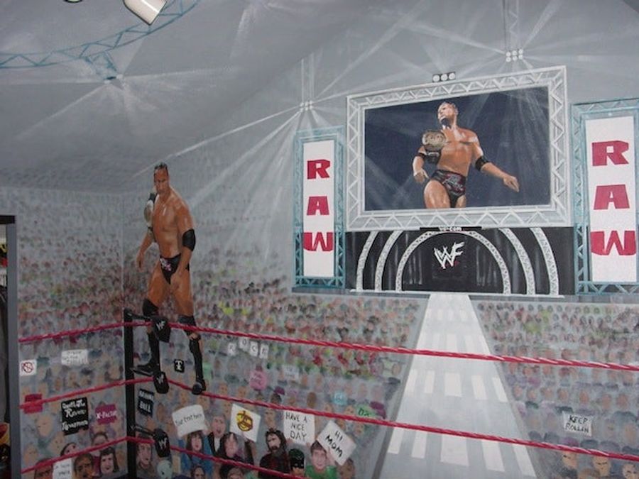 Muralist Turns Her Kids&#39; Room Into A WWF Arena