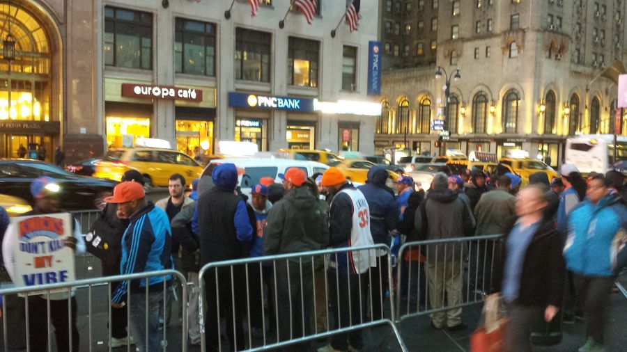 About 40 Fed-Up Knicks Fans Showed Up For Tonight's Protest