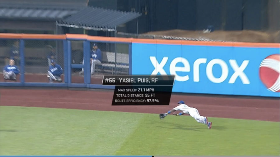 Watch How MLB's Crazy Tracking System Saw Yasiel Puig's Diving Catch