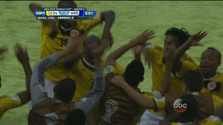 Colombia Know How To Celebrate A Goal