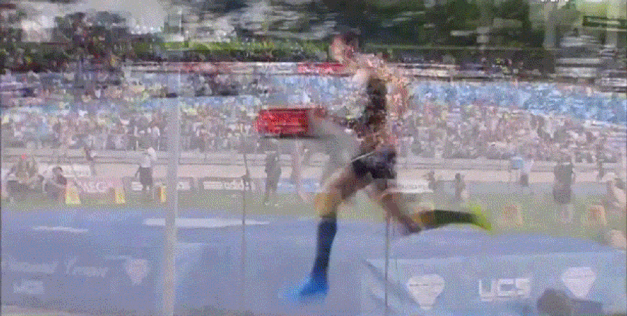 Two High Jumpers Jump Very High And Get Some Attention