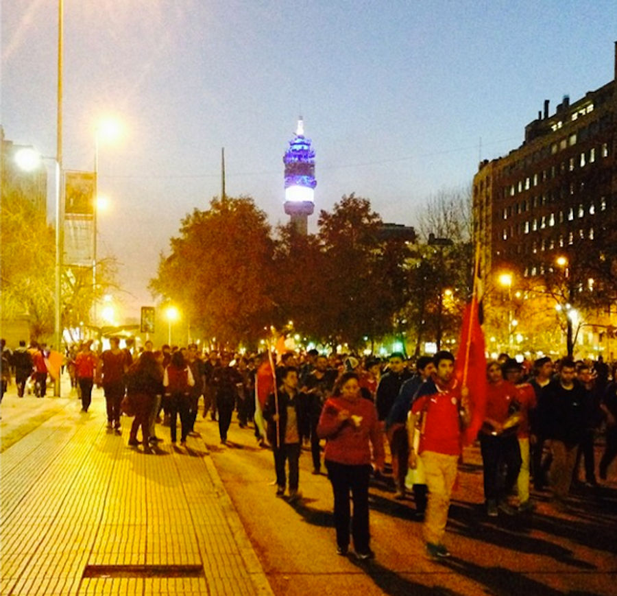 Santiago Is Partying After Chile's Victory Over Spain