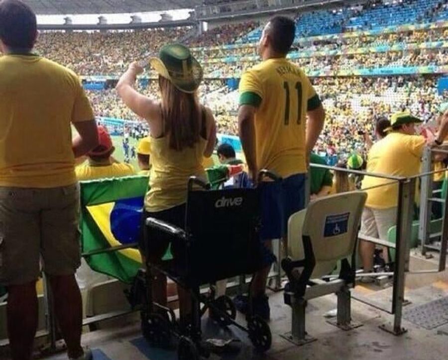 Police Probe Wheelchair-Bound Brazil Fans Standing At World Cup