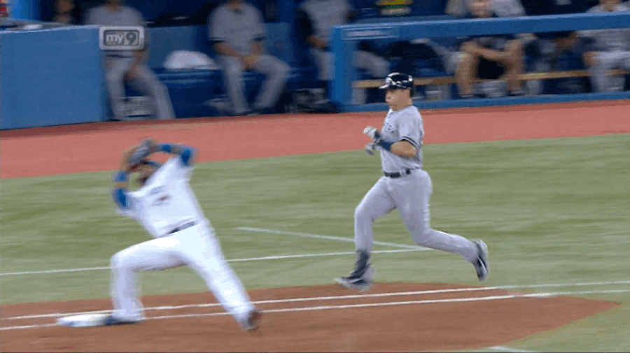 Edwin Encarnación Elbowed In The Head In Collision At First Base