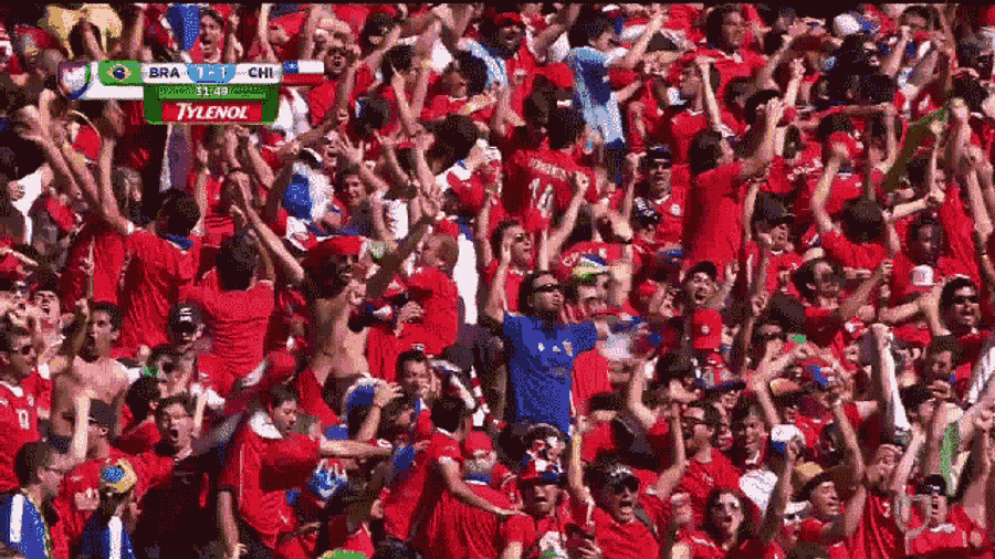 Yup, Just A Chilean Fan In Joker Makeup Flipping Emphatic Double-Birds