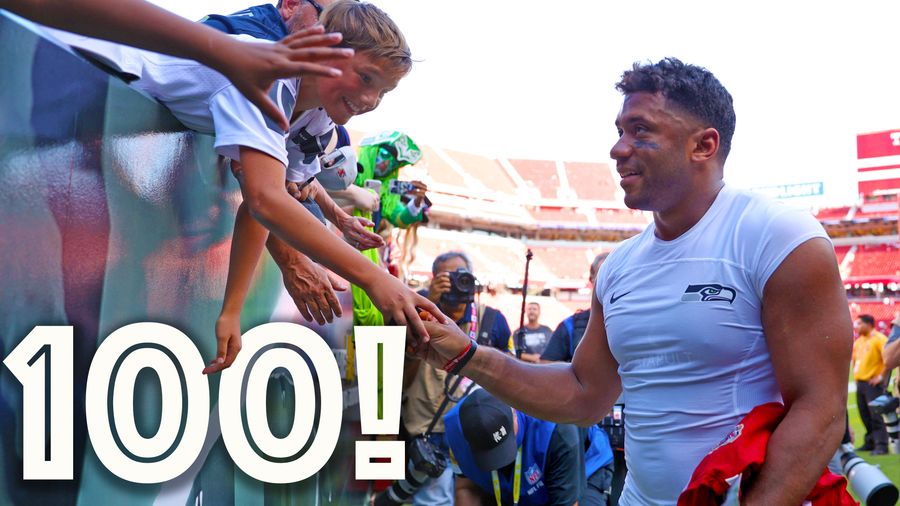 The fastest quarterback to win 100 regular-season games is Black — his name is Russell Wilson