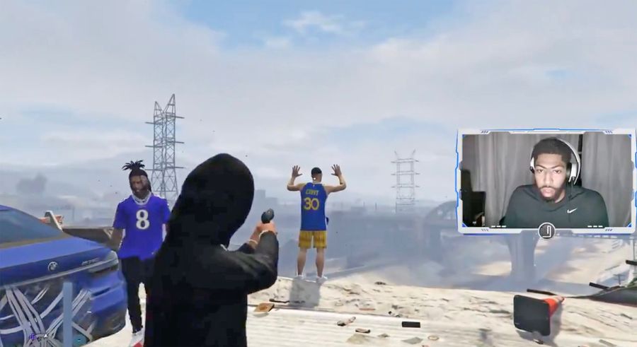 Watch Anthony Davis smoke Steph Curry jersey-wearer in GTA just 12 days before Play-In Tournament