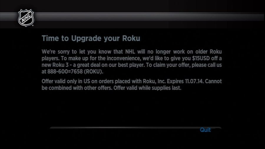 NHL, Roku Team Up To Screw Masses