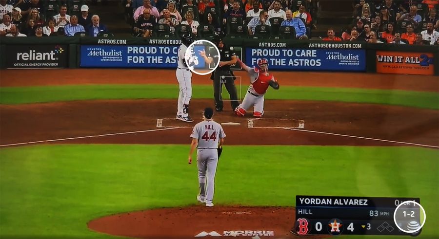And it's one, two, three, four strikes you're out for Yordan Alvarez