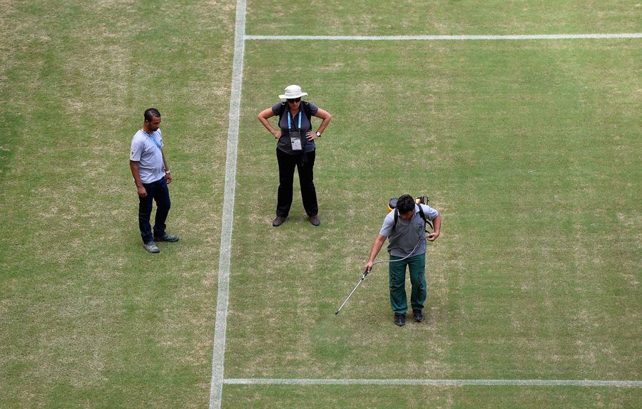 The Crappy Manaus Pitch Is Being Spray-Painted Green