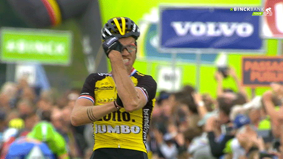 Badass Cycling Man Celebrates Victory With Emphatic &quot;Up Yours&quot;