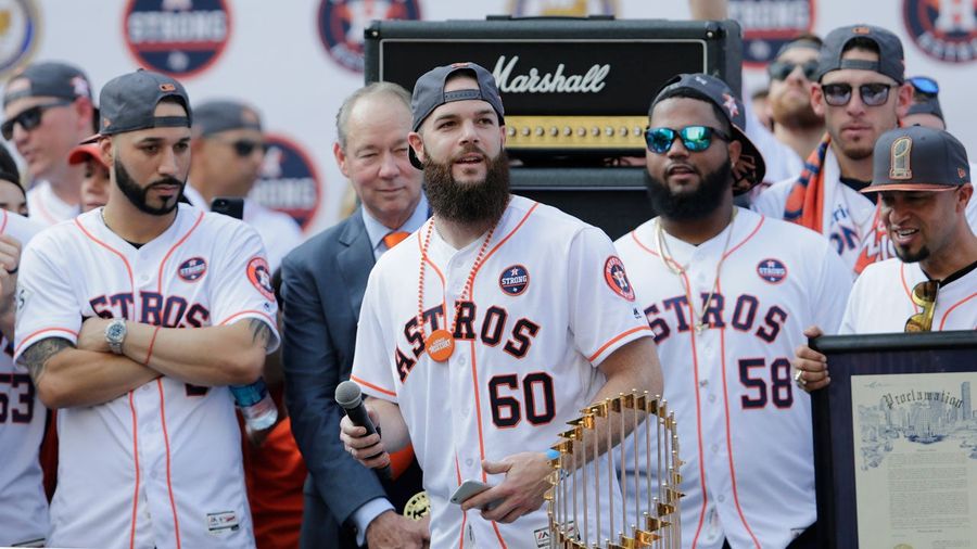 Dallas Keuchel Got Hurt In The Astros’ Championship Parade