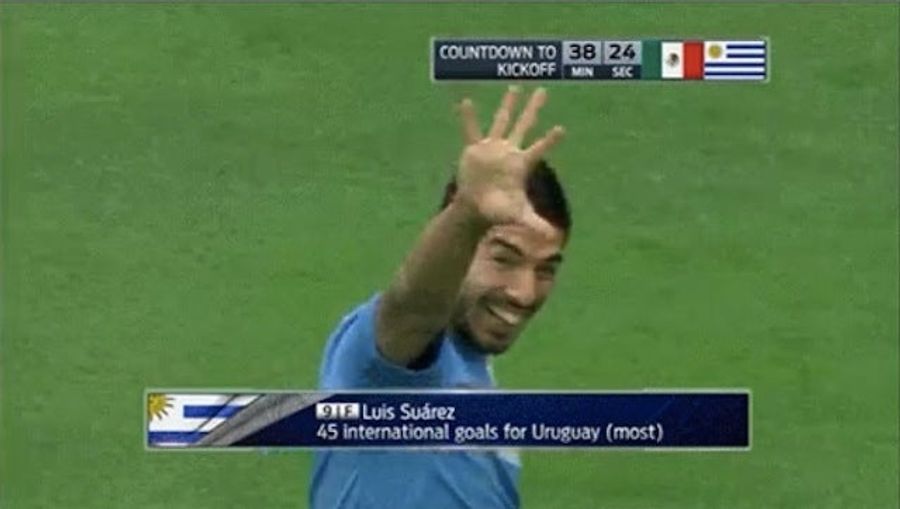 I Can't Stop Watching Luis Suárez Waving His Hand Like A Weirdo