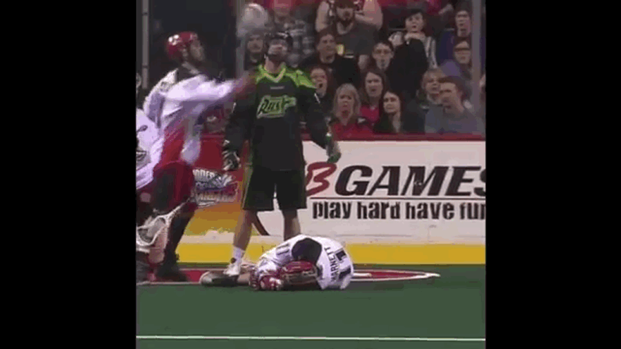 Lacrosse Player Eats Fist, Ball