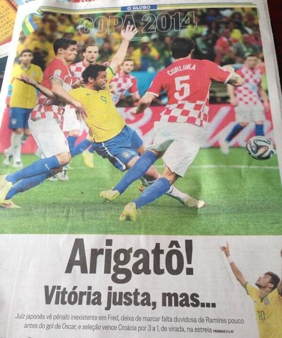 Brazilian Newspaper Thanks Ref Who Rewarded Dive