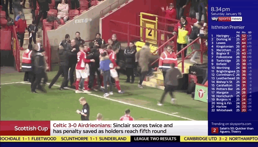 Charlton Fan Accidentally Kicks His Own Team&#39;s Player In The Dick And Balls Trying To Celebrate Game-Winning Goal