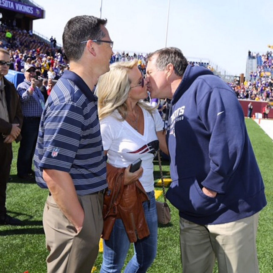 Patriots Coach Bill Belichick Tongues His Girlfriend