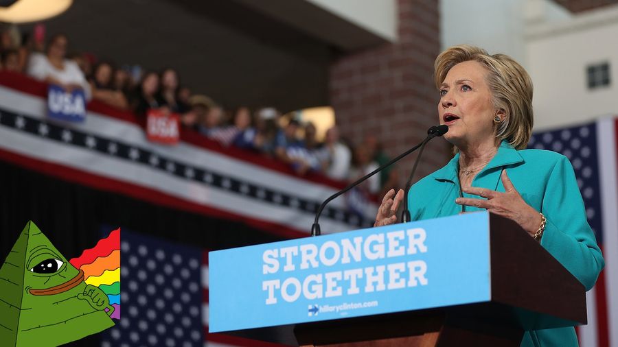 Clinton&#39;s Speech Denouncing Meme-Toting Racists Interrupted By Meme