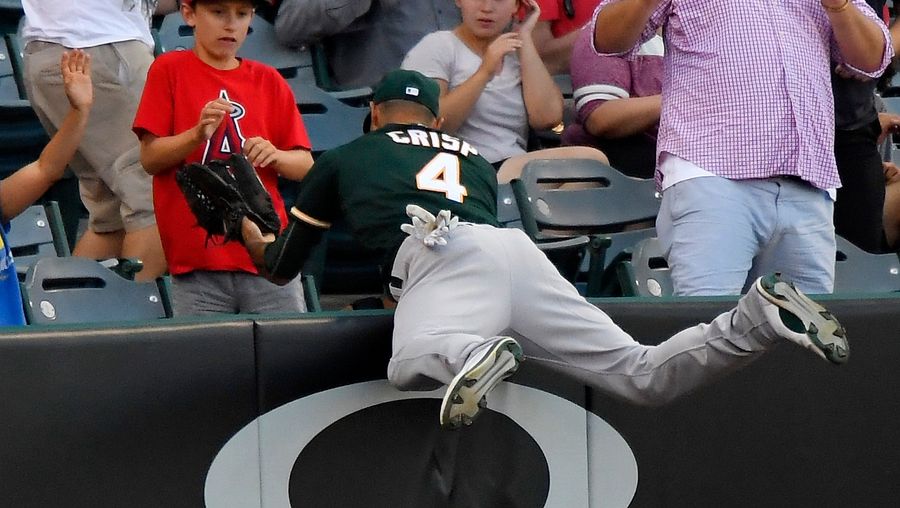 Coco Crisp Leaps For Topsy-Turvy Home Run Robbery