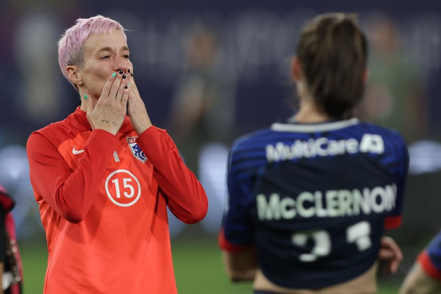 Megan Rapinoe goes out on her shield, with a joke and a smile like always