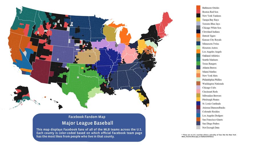 Facebook Data Provide The Most Accurate MLB Fandom Map Ever Created
