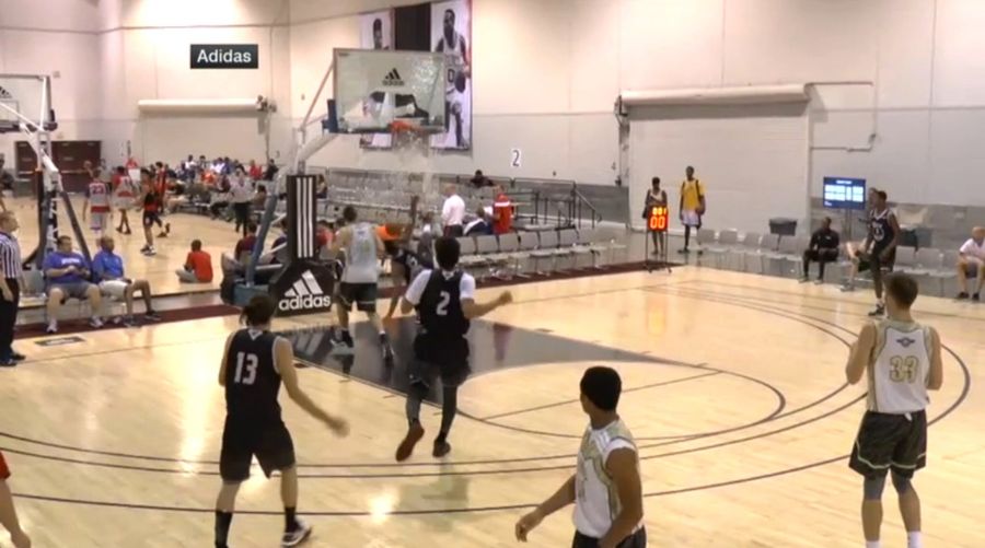 Basketball Rim No Match For Strong Dunk