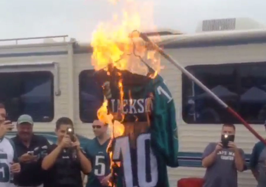 Here&#39;s Some Eagles Fans Burning A DeSean Jackson Jersey
