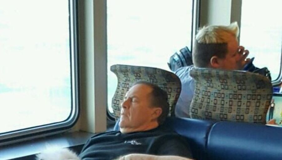 Bill Belichick Seen Sleeping On Boat