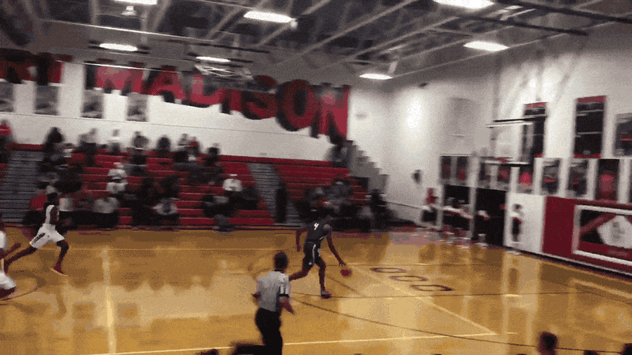University Of Detroit Commit Calmly Breaks Rim On Breakaway Slam
