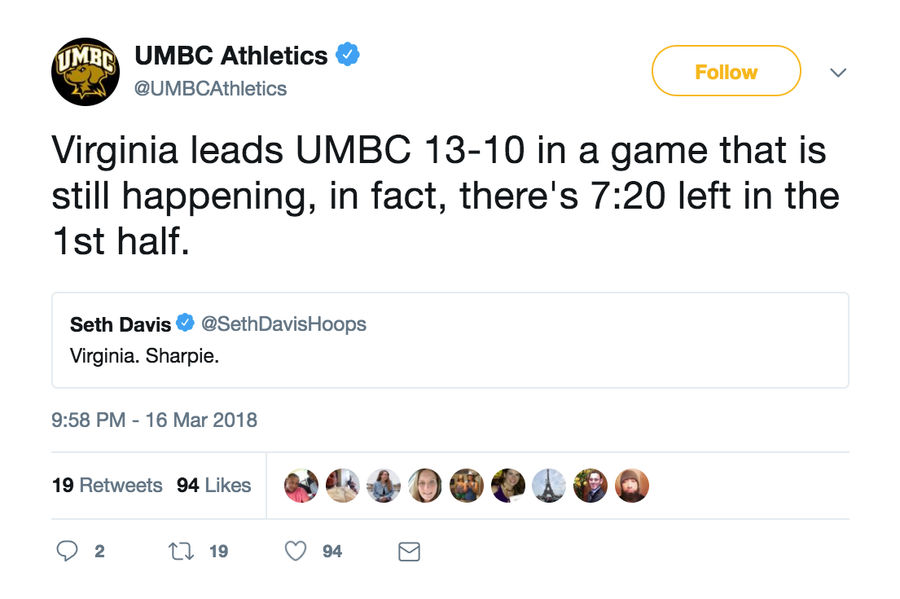 UMBC's Twitter Account Is Last Night's Real Winner