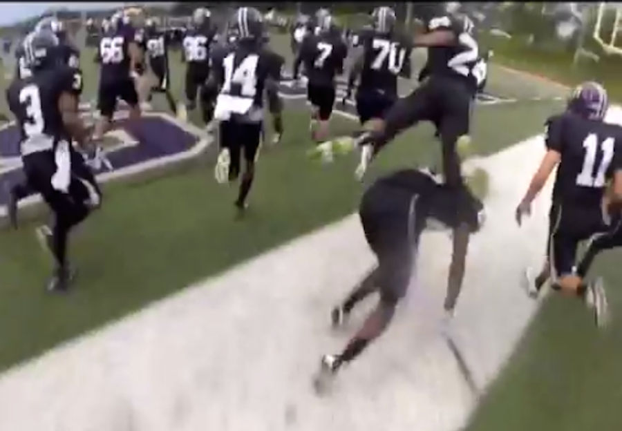 Pumped Up High School Football Player Is Too Pumped Up, Eats It