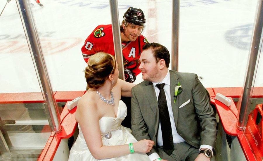Newlyweds Photobombed By Patrick Sharp