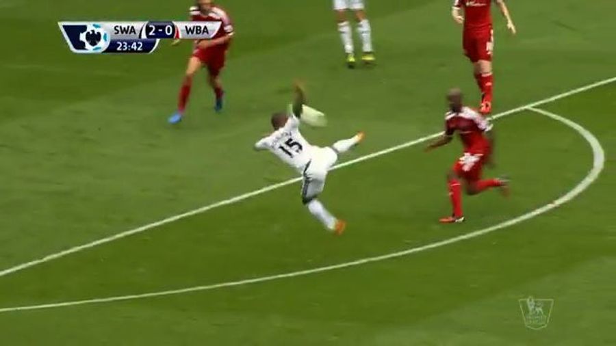 Wayne Routledge Scores With A Beautiful Chest-High Volley