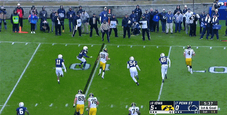 Iowa's Mascot Got Rocked In The Beans By An Errant Pass