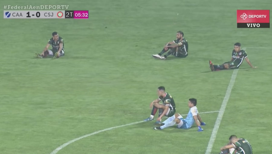 Argentine Soccer Team Orchestrates On-Field Sit-In To Protest Red Cards