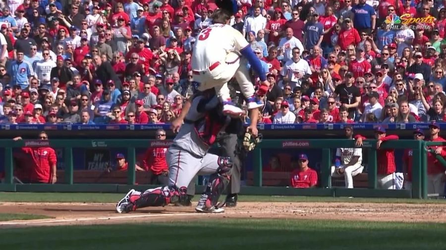 Bryce Harper's Attempt At Hurdling Willians Astudillo Could Have Gone Better