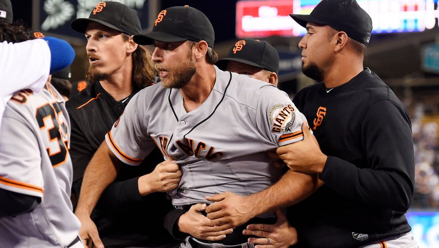 Madison Bumgarner And Yasiel Puig Yelled At Each Other And Started A Bench-Clearing Shoving Match