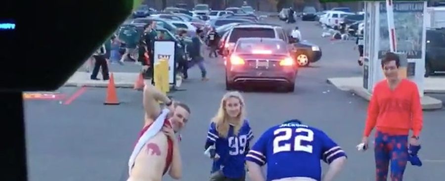 Bills Fans Stop Traffic With Their Butts