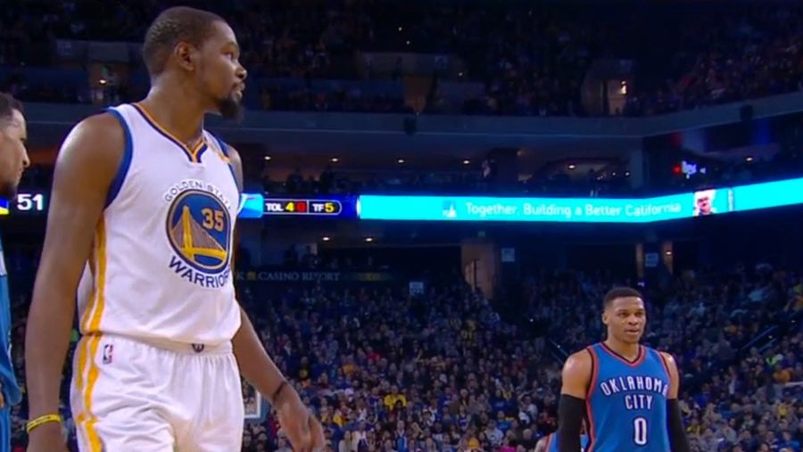 Kevin Durant Tries, Fails The Russell Westbrook Dunk