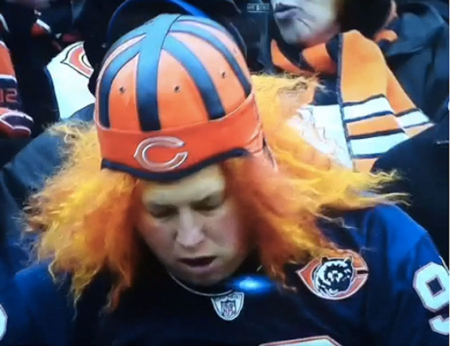 What Is Coming Out Of This Bears Fan's Mouth?