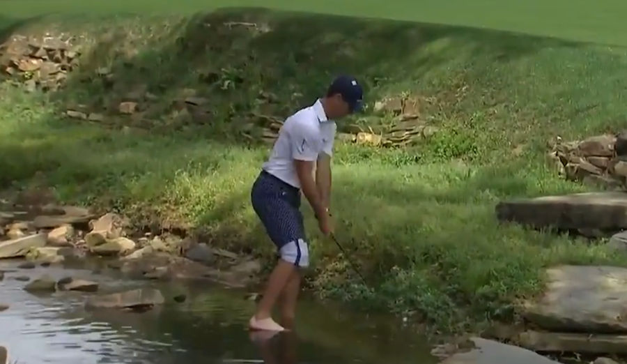 Billy Horschel fights small body of water, loses repeatedly