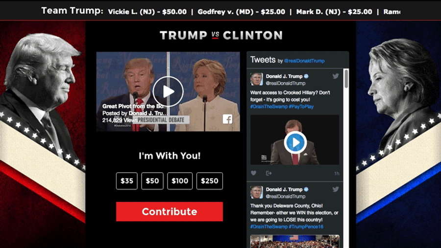 Donald Trump&#39;s Donation Ticker Is Actually Just A Sample File On Loop
