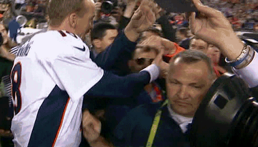 The First Person Peyton Manning Wanted To Kiss After Winning The Super Bowl Was Papa John