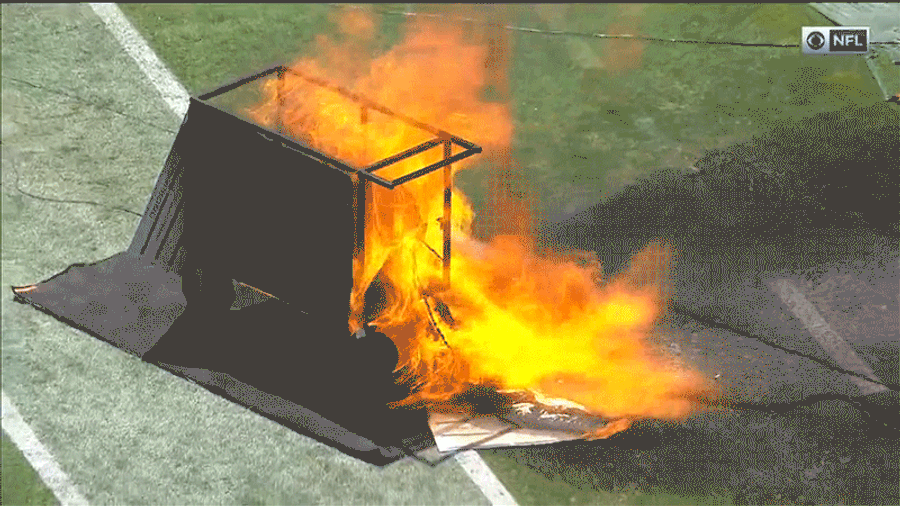 Titans' Home Debut Features On-Field Fireball