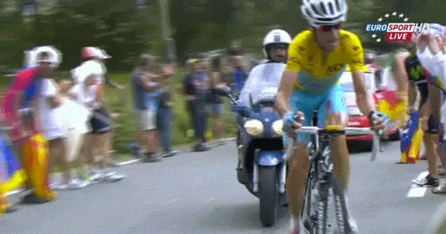 Tour de France Leader Shoulder-Swipes Dumb Fan's Cell Phone