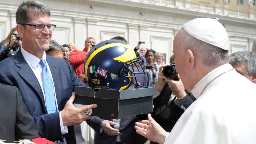 Pope Francis Scores Some Sweet New Kicks From Jim Harbaugh