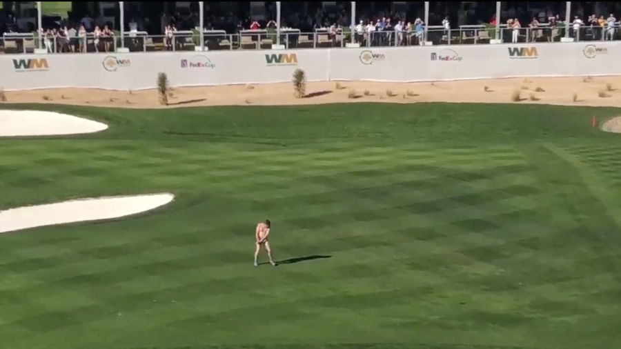 Idiot On The Golf Course Gets Naked, Hops In Bunker, Throws Sand