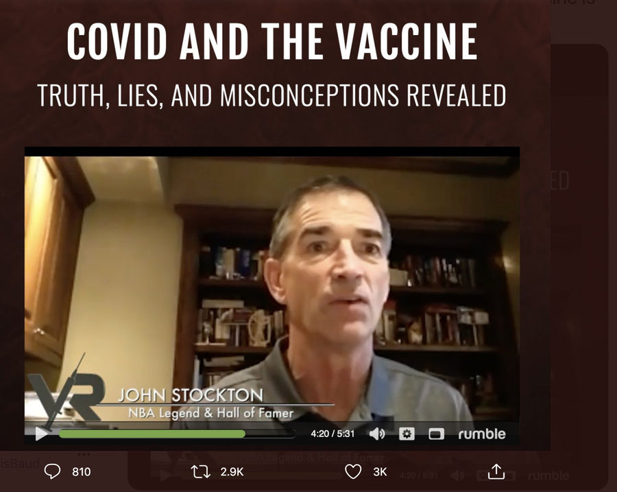 Anti-vaxxer John Stockton downplays COVID in 'over-the-top' documentary