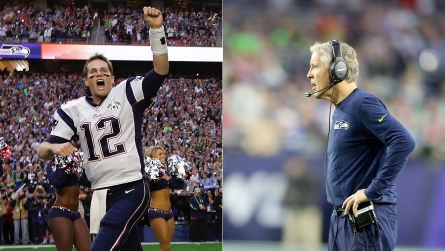 Listen To Pete Carroll And Tom Brady React To Game-Ending Interception